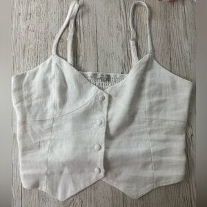Love Tree Linen Button-Front Vest Camisole